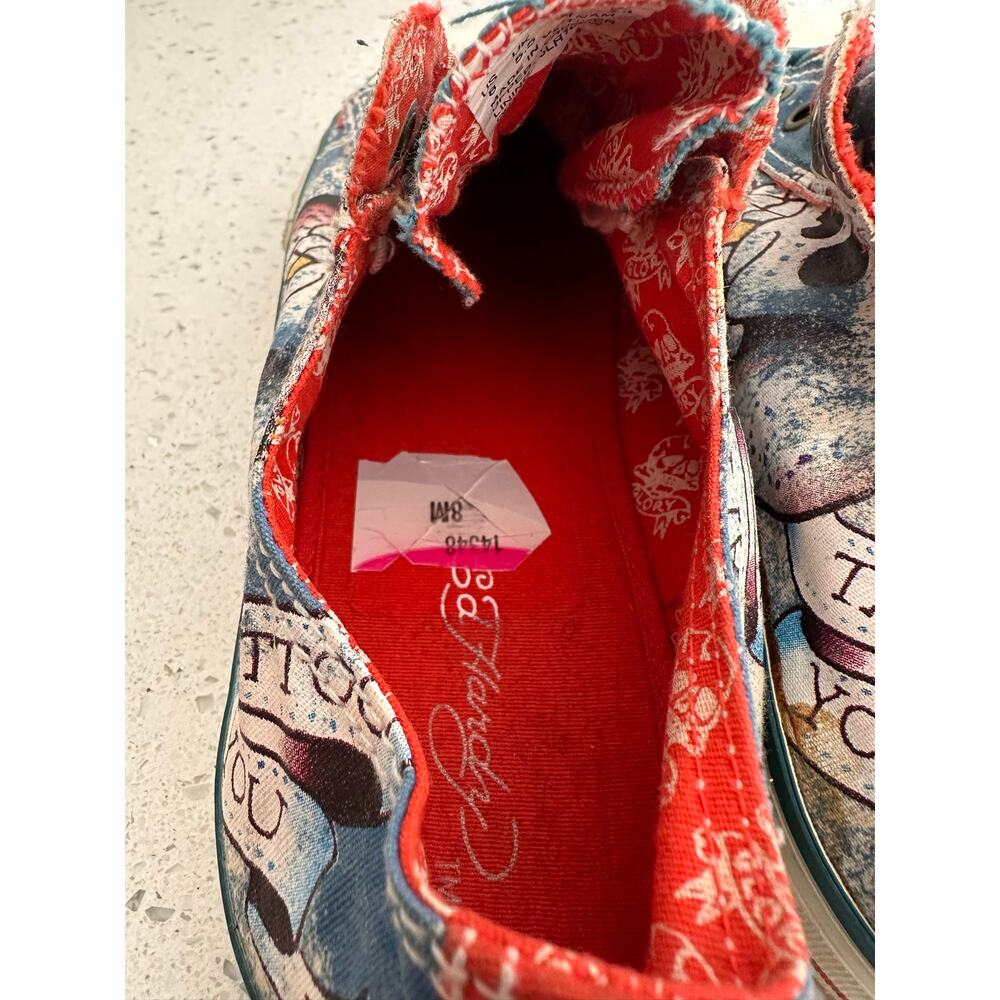 Ed Hardy Women’s Skull Tattoo Graphic High Top Sneakers Size 8 Y2K Vintage Style - Picture 7 of 13